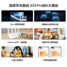 華為路由AX3 Pro wifi 6+千兆端口3000M無線速率上網(wǎng)保護(hù)碰聯(lián)網(wǎng)學(xué)生家用高速路由5G雙頻