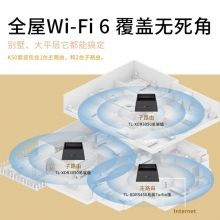 TP-LINK WiFi6全屋覆蓋套裝 AX5400+AX3000 mesh子母路由器 全千兆高速5G千兆端口tplink家用無線大戶型K50